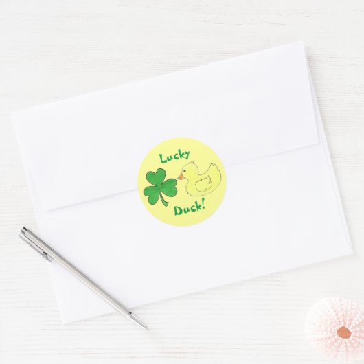 Lucky Duck Shamrock Ducky St. Patricks Day Sticker (Envelop)