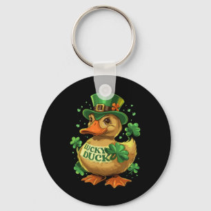 Lucky Duck Shamrock Grappig St Patricks Dag Waterf Sleutelhanger