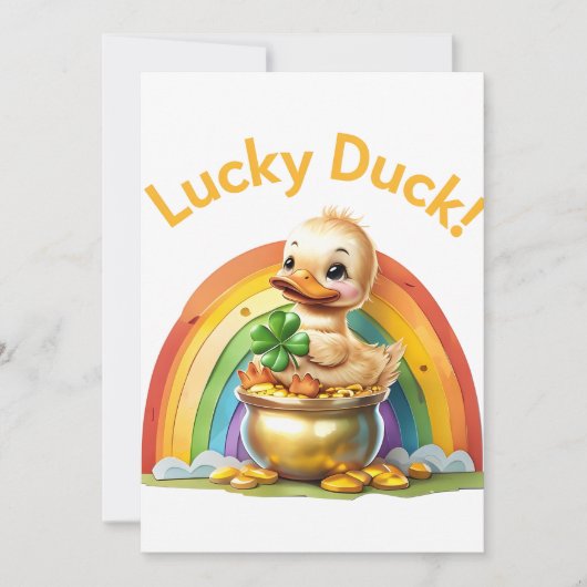 Lucky Duck - St. Patrick's Day Uitnodiging (Voorkant)
