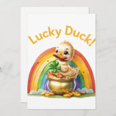 Lucky Duck - St. Patrick's Day Uitnodiging (Voorkant / Achterkant)