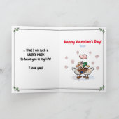 Lucky Duck Valentijnskaart Cute Watercolour Kaart (Binnen)