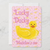 Lucky Ducky First Birthday Invitation (Devant)