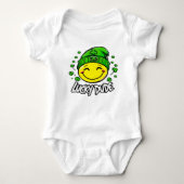 Lucky Dude Smile Face St. Patrick's Day Romper (Voorkant)