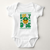 Lucky Dude Smile Face St. Patrick's Day Romper (Voorkant)