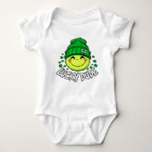 Lucky Dude Smile Face St. Patrick's Day Romper (Voorkant)