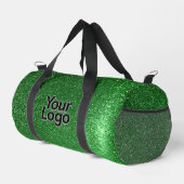 Lucky Emerald Green Glitter Luxe Zakelijke Logo Plunjezak (Rechterhoek)