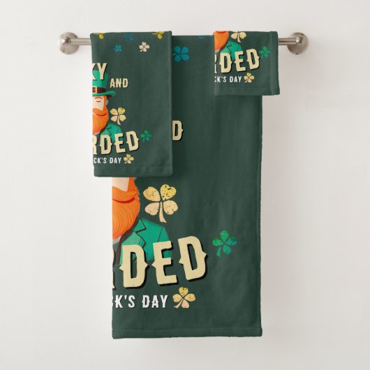 Lucky en Bearded St. Patrick's Day Leprechaun Bad Handdoek (Insitu)