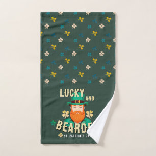 Lucky en Bearded St. Patrick's Day Leprechaun Bad Handdoek