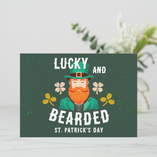 Lucky en Bearded St. Patrick's Day Leprechaun Feestdagenkaart (Staand voorkant)