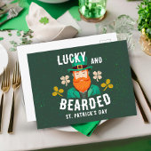 Lucky en Bearded St. Patrick's Day Leprechaun Feestdagenkaart