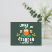 Lucky en Bearded St. Patrick's Day Leprechaun Feestdagenkaart (Staand voorkant)