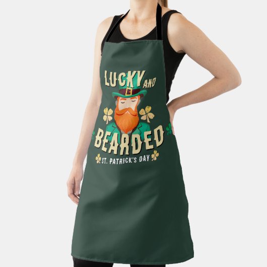Lucky en Bearded St. Patrick's Day Leprechaun Schort (Insitu)