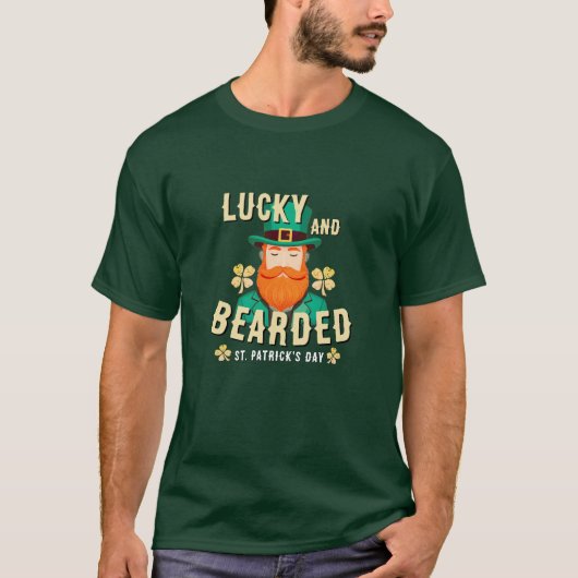 Lucky en Bearded St. Patrick's Day Leprechaun T-shirt (Voorkant)
