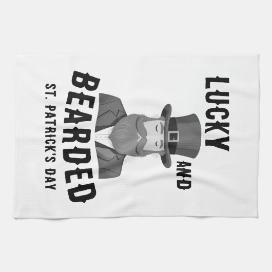 Lucky en Bearded St. Patrick's Day Leprechaun Theedoek (Horizontaal)