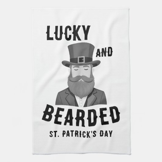 Lucky en Bearded St. Patrick's Day Leprechaun Theedoek (Verticaal)