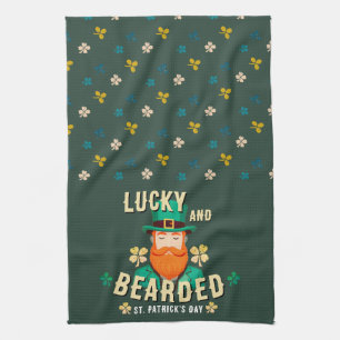 Lucky en Bearded St. Patrick's Day Leprechaun Theedoek