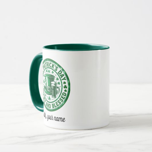 Lucky en Blessed St. Patrick's Day Mok (Voorkant links)
