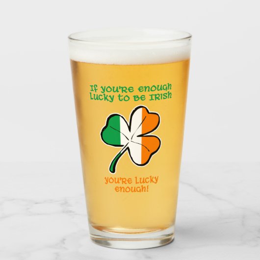 Lucky enough to be Irish Glas (Voorkant gevuld)