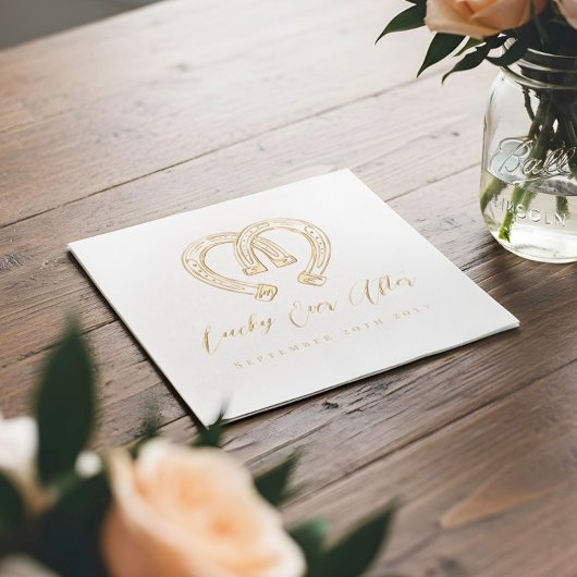 Lucky Ever After Rustic Horseshoe Heart Wedding