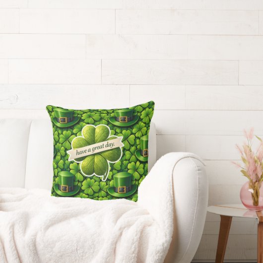 Lucky for leaf clover Saint Patrick's Day have a g Kussen (Bank)