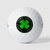 Lucky Fore Leaf Clover Golfballen (Voorkant)