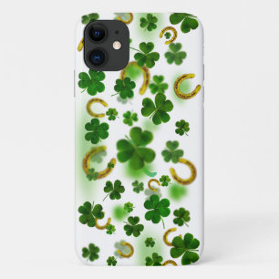 Lucky Four Leaf Clover Gold Hoefijzer Trendy iPhone 11 Hoesje