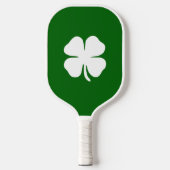Lucky Four Leaf Clover Green Stripe Iers Pickleball Paddle (Voorkant)