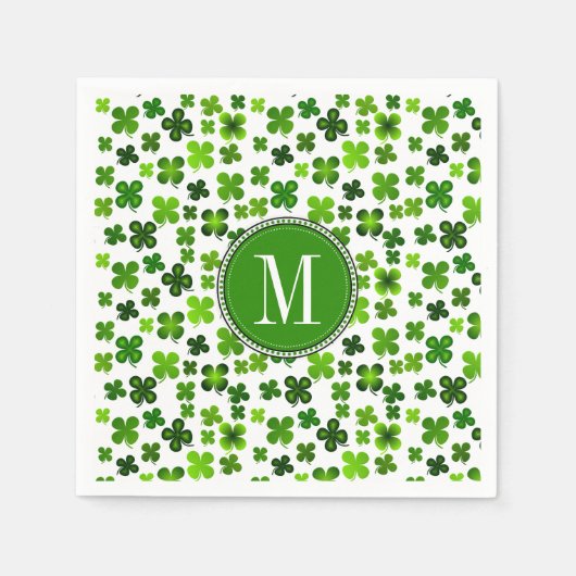 Lucky Four Leaf Clover Irish Saint Patrick's Day Servet (Voorkant)