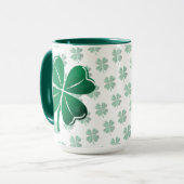 Lucky Four Leaf Clover Irish Shamrock Pattern Golf Mok (Voorkant links)