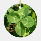 Lucky Four Leaf Clover Keramisch Ornament (Achterkant)
