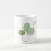 Lucky Four Leaf Clover Minimalist Line Art Koffiemok (Center)
