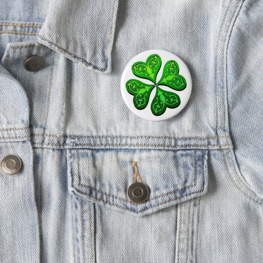 Lucky Four-Leaf Clover Ronde Button 5,7 Cm (In situ)