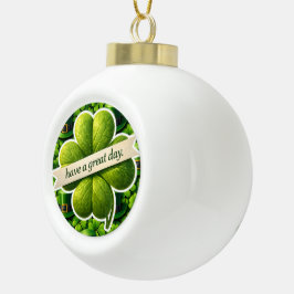 Lucky four leaf clover Saint Patrick's Day Patrick Keramische Bal Ornament