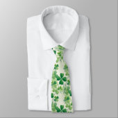 Lucky Four Leaf Clover Shamrock Dubbelzijdig Stropdas (Gebonden)