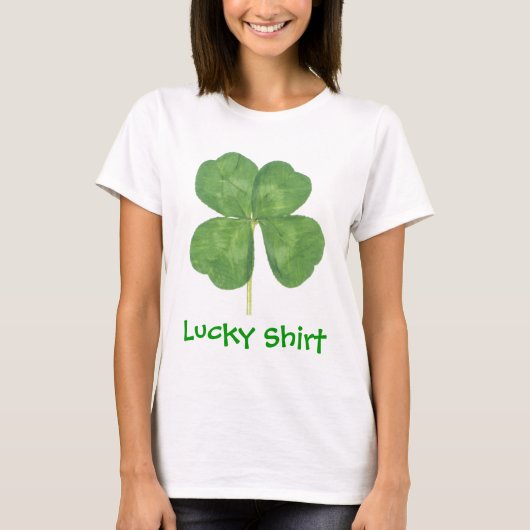 Lucky Four-Leaf Clover Shamrock T-shirt (Voorkant)