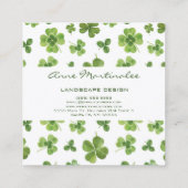 Lucky Four Leaf Clover Square Visitekaartje (Achterkant)