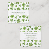 Lucky Four Leaf Clover Square Visitekaartje (Voorkant / Achterkant)