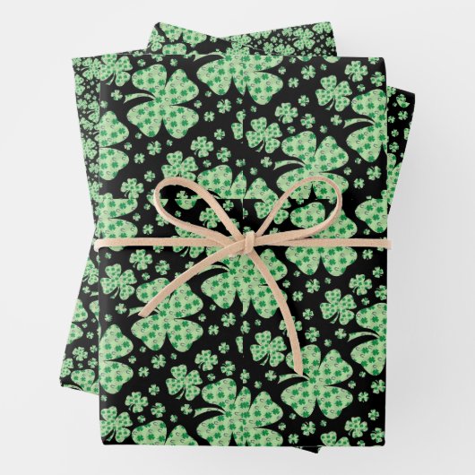Lucky Four Leaf Clover St. Patrick Irish Inpakpapier Vel (In situ)