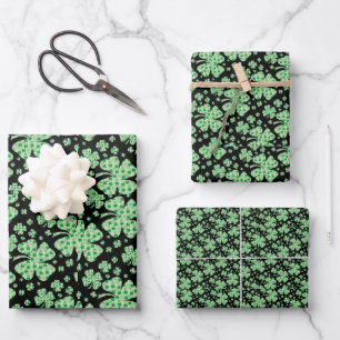 Lucky Four Leaf Clover St. Patrick Irish Inpakpapier Vel