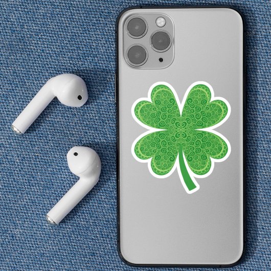 Lucky Four Leaf Clover St Patrick's Day Sticker