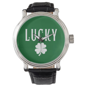 Lucky Four Leaf Clover St Patrick's Horloge