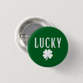 Lucky Four Leaf Clover St. Patrick's Ronde Button 3,2 Cm (Voorkant /achterkant)