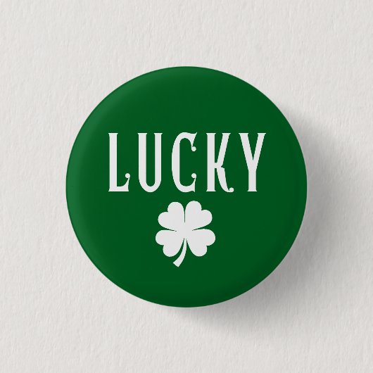 Lucky Four Leaf Clover St. Patrick's Ronde Button 3,2 Cm (Voorkant)