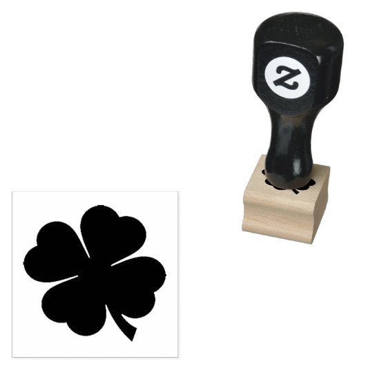 Lucky Four Leaf Clover Stamp Rubberstempel (Gestempeld)