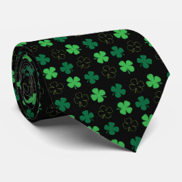 Lucky Four Leaf Clover Stropdas - Zwart