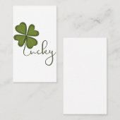 Lucky Four Leaf Clover Visitekaartje (Voorkant / Achterkant)