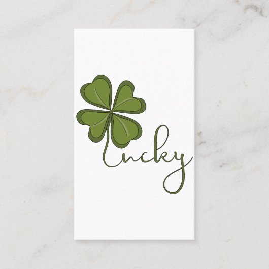 Lucky Four Leaf Clover Visitekaartje (Voorkant)