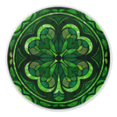 Lucky Four-leaf klaver luxe Keramische Knop (Voorkant)