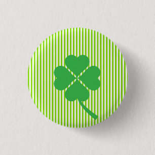 Lucky Four Leaf Shamrock Design-87906 Ronde Button 3,2 Cm
