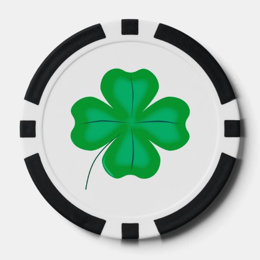 Lucky Four Leaf Shamrock Poker Chips (Voorkant)